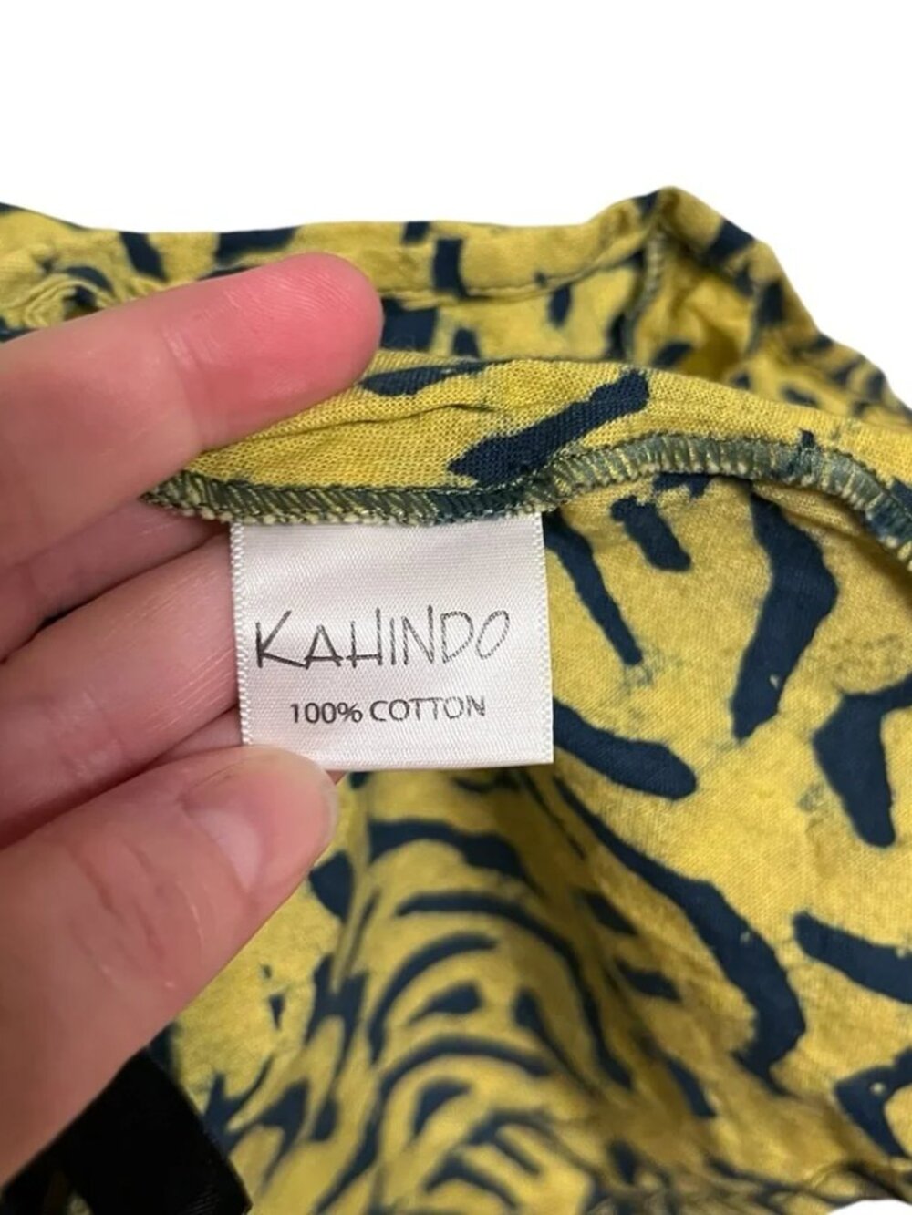KAHINDO Mali Mini Dress Cotton Hand dyed Adire Print Puff Sleeves Cutout Summer - Picture 15 of 16